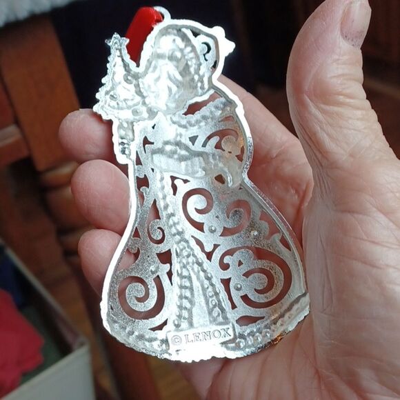 LENOX SETOF 2  Collectors Silver /W Jewels Santa &MrSnowMan New  4x4 - Picture 3 of 12